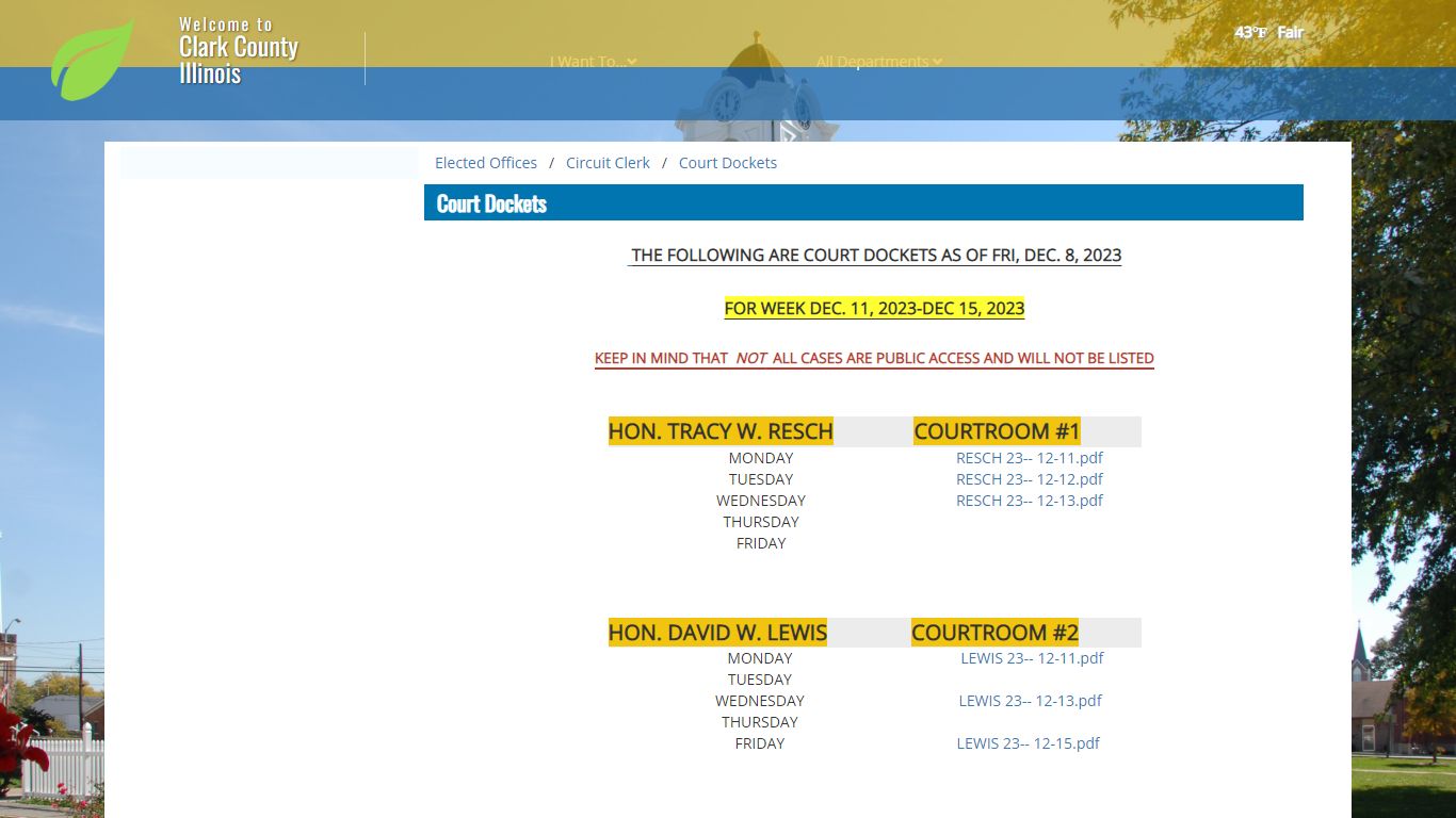 The Official Website of Clark County, IL - Court Dockets